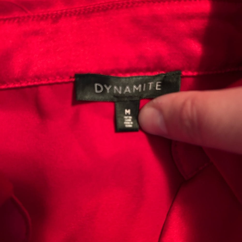 Dynamite Vibrant Red Satin Blouse - Picture 2 of 7